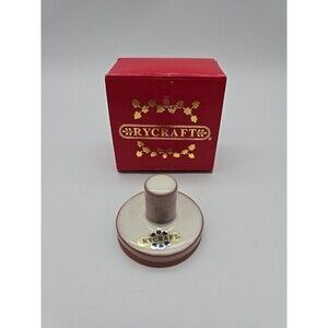 RYCRAFT Terra Cotta 2" Cookie Stamp Press Poinsettia Flower Christmas Pottery